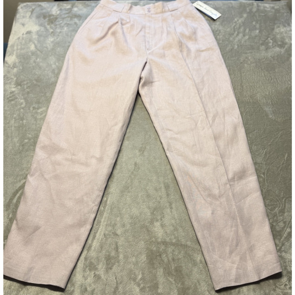 Giorgio Sant' Angelo Linen Blend Tan Wide Leg High-Waisted Dress Pants Size 16 - Picture 2 of 15